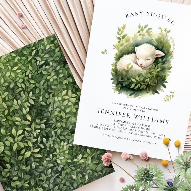 Chá de fraldas de Lamb Sexo Convites Neutros (Criador carregado)