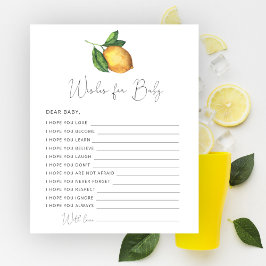 Chá de fraldas de limão deseja bebê