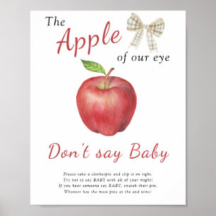 Chá de fraldas de maçã - Não diga Poster de bebê