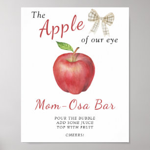 Chá de fraldas de Maçã - Poster de bar da Mãe-osa