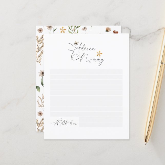 Chá de fraldas de mamães de flores silvestres mode (Frente/Verso In Situ)