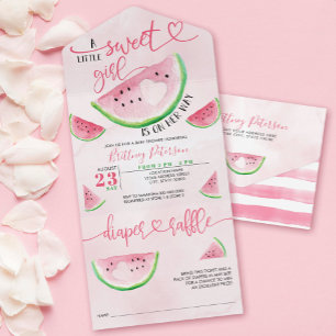 Chá de fraldas de melancia Raffle rosa Fralda