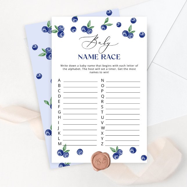 Chá de fraldas de mirtilo Jogo da raça do nome do  (Criador carregado)