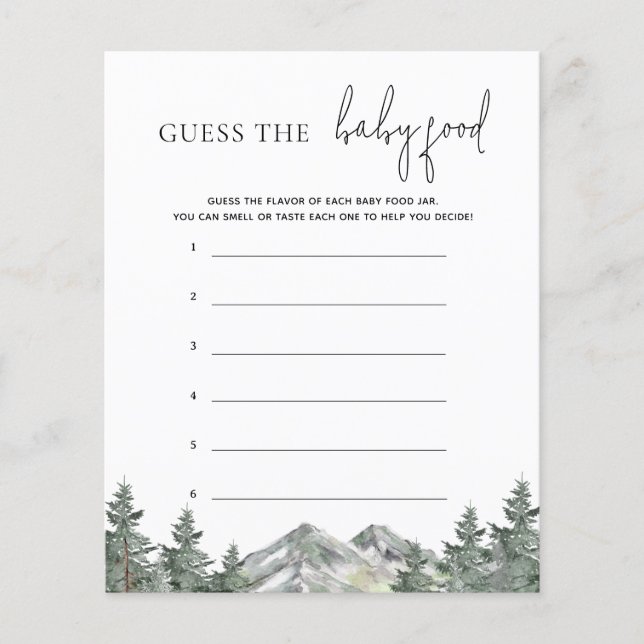 Chá de fraldas De Montanha Adivinha O Jogo Da Comi (Frente)