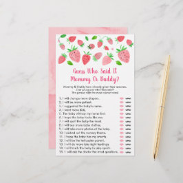 Chá de fraldas De Morango Adivinha Quem Disse Jogo