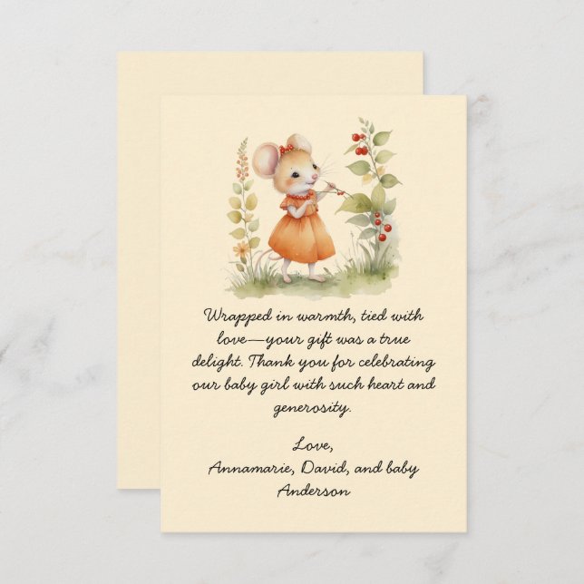 Chá de fraldas De Mouse Obrigado (Frente/Verso)