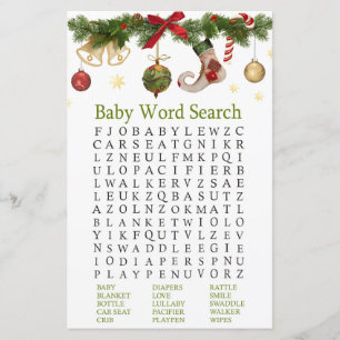 chá de fraldas de natal Jogo de Pesquisa do Word
