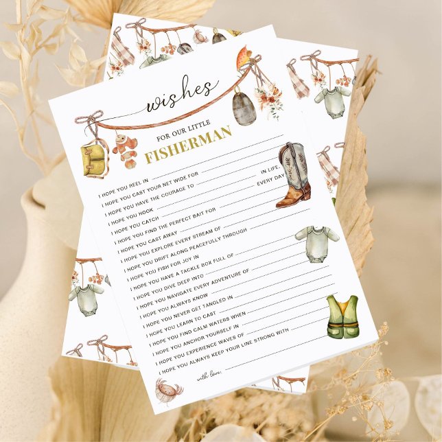 Chá de fraldas de pesca russo deseja cartão de beb (Criador carregado)