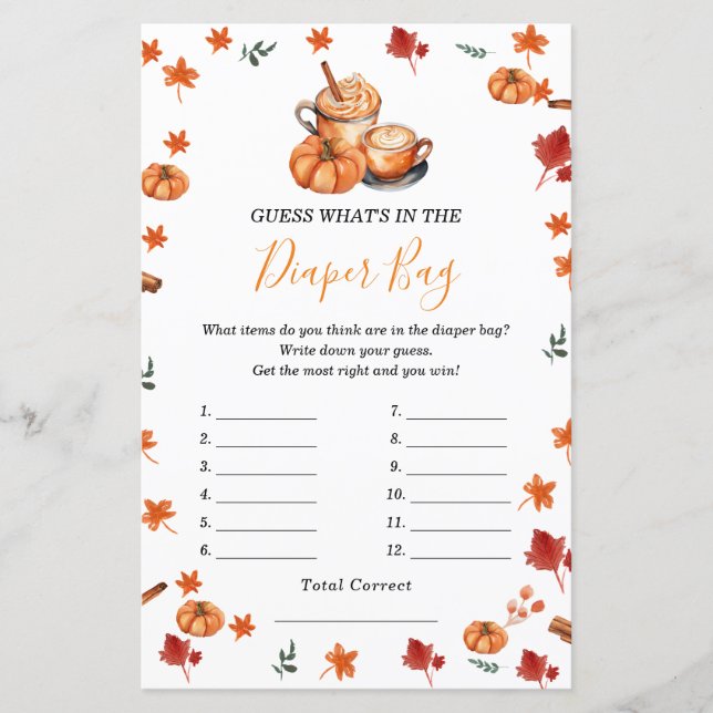 Chá de fraldas de piche de abóbora O que há no sac (Frente)