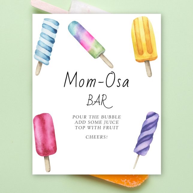 Chá de fraldas de picolé - Poster de bar de Mãe-os (Criador carregado)