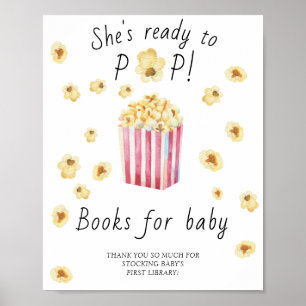 Chá de fraldas de pipoca - livros para poster de b