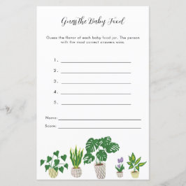 Chá de fraldas de Plantas Vedadas Adivinha Jogo da