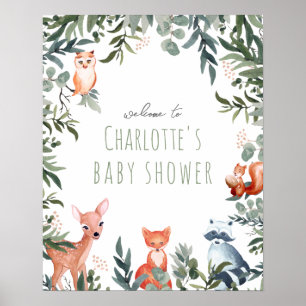 Chá de fraldas de Posters de animais florestais