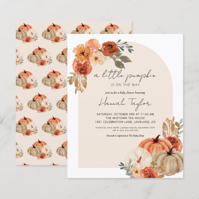 Chá de fraldas de queda do orçamento Pequeno Convi (Frente/Verso)