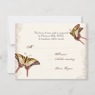 Chá de fraldas de Rosa vitoriano antiquado RSVP