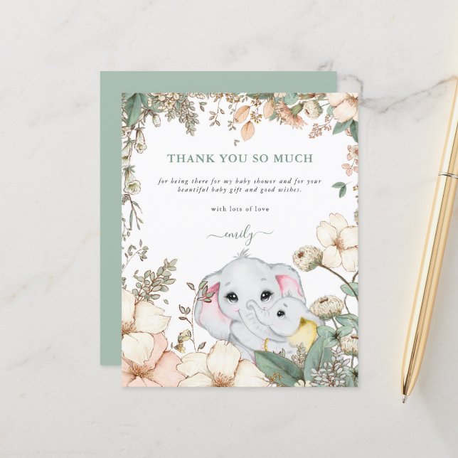 Chá de fraldas de Sage de Elefantes Orçamentários  (Frente/Verso In Situ)