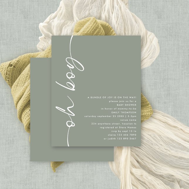 Chá de fraldas De Sage Do Garoto (Budget priced smaller 4.5 x 5.6" alternaive. There is ONE per sheet.)