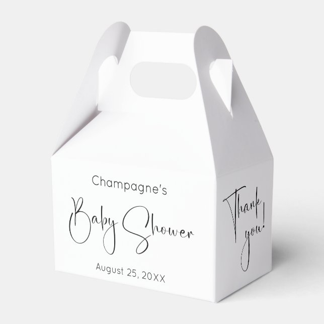 Chá de fraldas de Script Moderno Obrigado Caixas d (Frente)