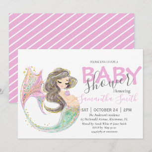 Chá de fraldas de Sereia Mãe sob o mar Anúncio