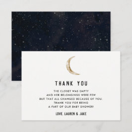 Chá de fraldas de tema da lua Obrigado Cartões