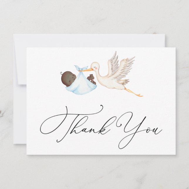 Chá de fraldas de Tempestade Azul Obrigado (Frente)