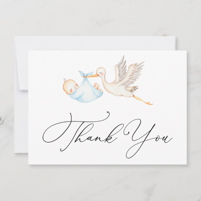 Chá de fraldas de Tempestade Azul Obrigado (Frente)