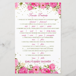 Chá de fraldas de Twin Bebê Editável com Resposta