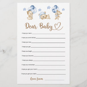 Chá de fraldas de ursinho Caro Querido Querido Beb