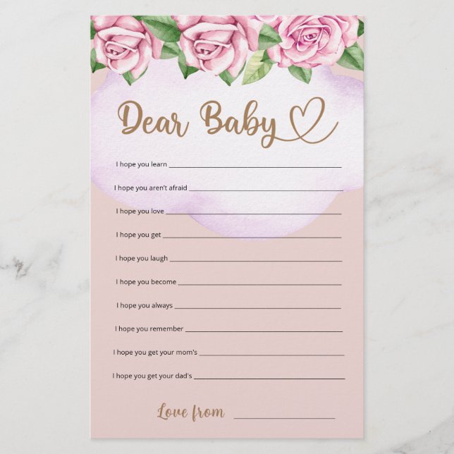 Chá de fraldas de ursinho Caro Querido Querido Que (Frente)