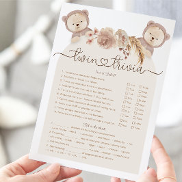 Chá de fraldas de Urso de Barco de Jogo Twin Trivi