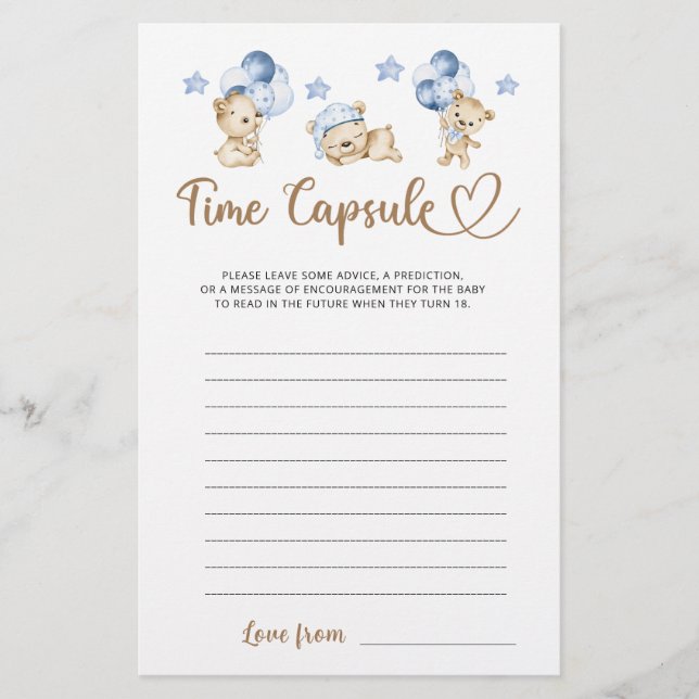 Chá de fraldas de urso de pelúcia Cápsula (Frente)