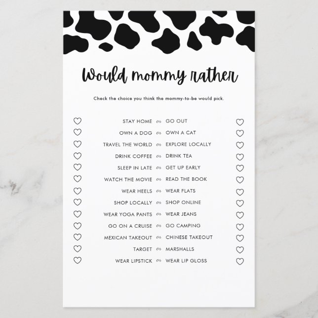 Chá de fraldas De Vaca Santa Iria Jogar Preferenci (Frente)