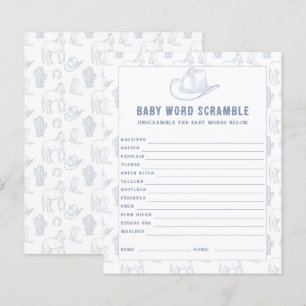 Chá de fraldas de vaqueiro do Baby Word Scramble