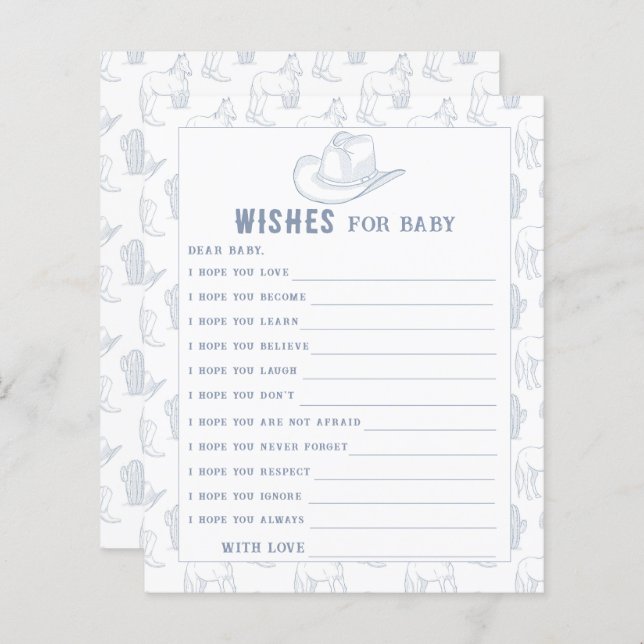 Chá de fraldas de vaqueiro - Jogo de festa | desej (Frente/Verso)