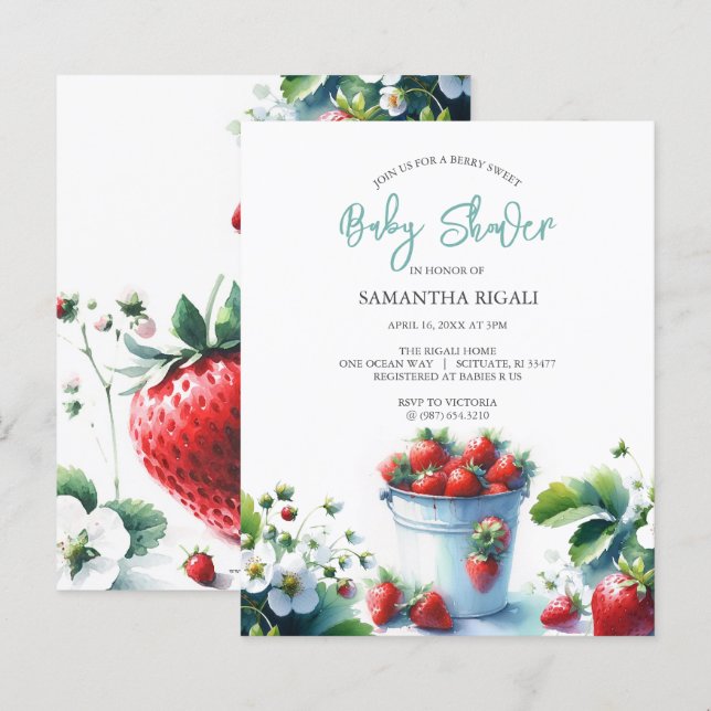 Chá de fraldas de Verão de Aquarela Orçamental (Frente/Verso)