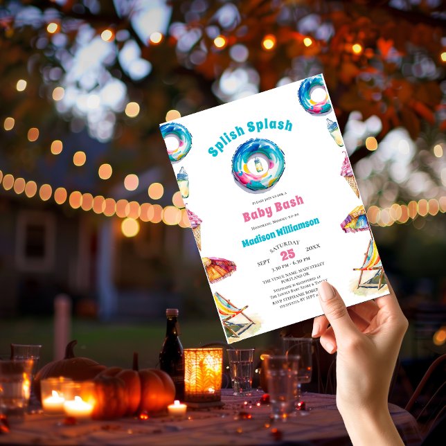 Chá de fraldas de Verão de Bacia de Bebê e Lixeira (Criador carregado)