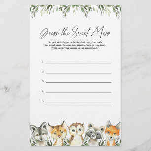 Chá de fraldas De Woodland Adivinha O Jogo Da Mess