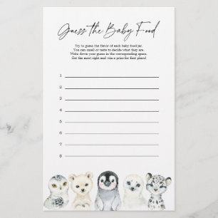 Chá de fraldas Do Ártico Adivinha Jogo Da Comida D