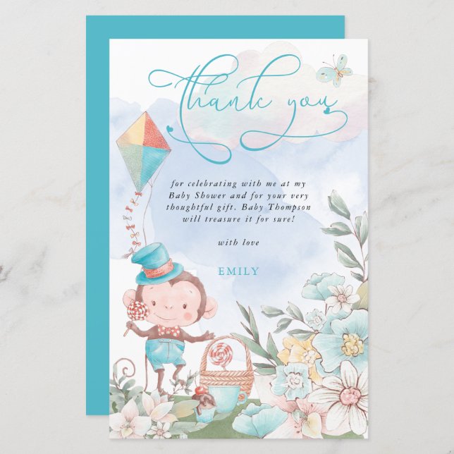 Chá de fraldas do Macaco do Orçamento, Obrigado (Frente/Verso)