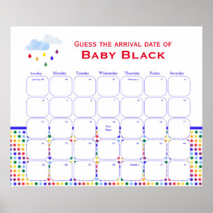 Chá de fraldas Do Rainbow Sky Adivinha A Poster De