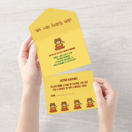 Chá de fraldas do Tema do Urso Bonito