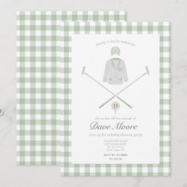Chá de fraldas do tema Sage green Golf Convite