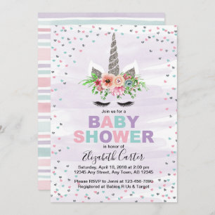 chá de fraldas do Unicórnio convite para garotas r