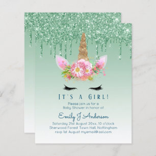 Chá de fraldas do Unicórnio Verde Girls Cute