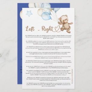 Chá de fraldas do Urso de Esquerda Direita