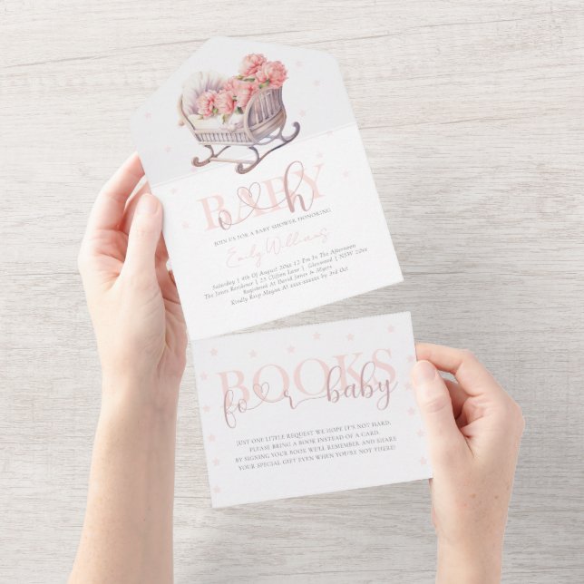 Chá de fraldas e livros para o creme de bebê (Aba destacável)