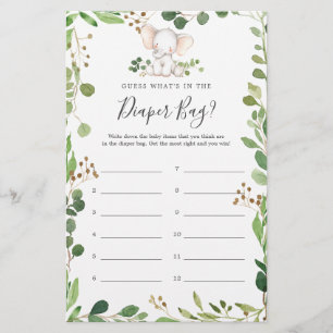 Chá de fraldas elefante adivinha o que há na Frald