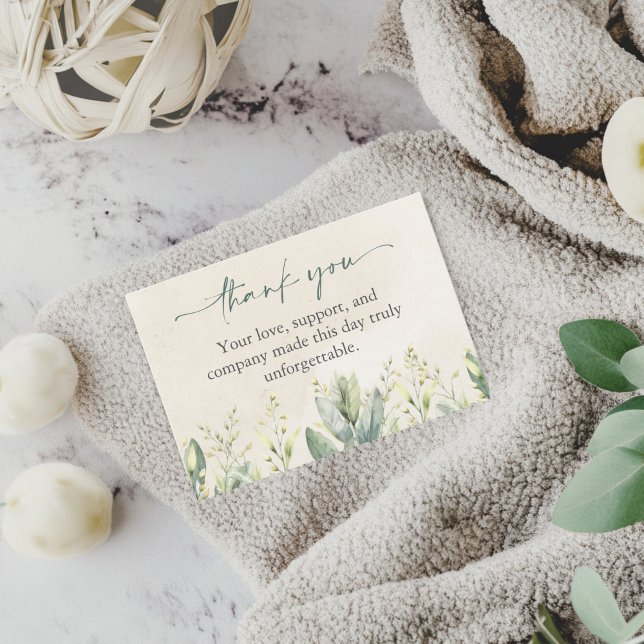 Chá de fraldas Eucalyptus Verde Obrigado Cartões (Criador carregado)