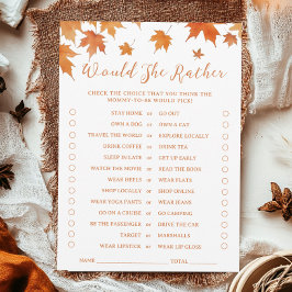 Chá de fraldas Fall Ela Preferencialmente O Cartão