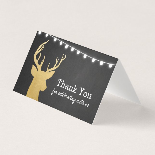 Chá de fraldas | Faux Gold Foil Antler | Quadro (Frente)